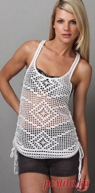 Летняя майка крючком