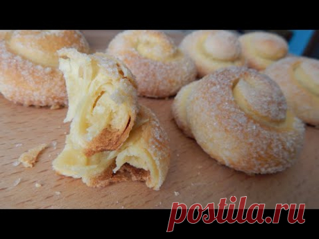 Слоистые "САХАРНЫЕ УЛИТКИ" на Кефире ✧ Вкусная и Простая Выпечка✧Sugar Cookies✧English Subtitles