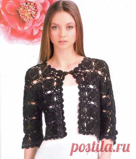 Вязаный жакет из квадратных мотивов » Сайт 