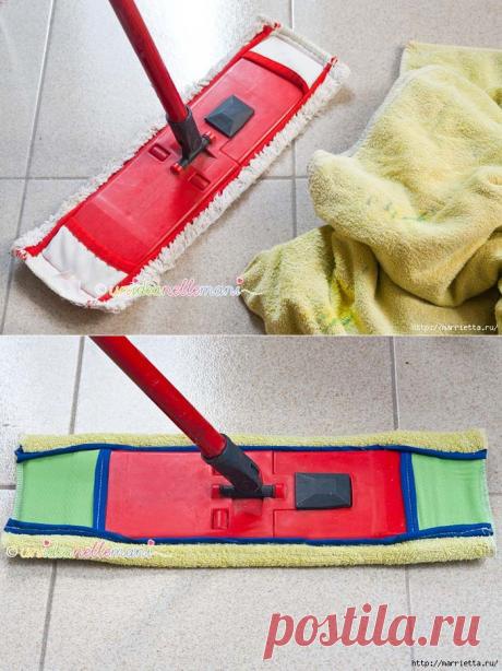 Шьем сами тряпку для плоской швабры МОП.