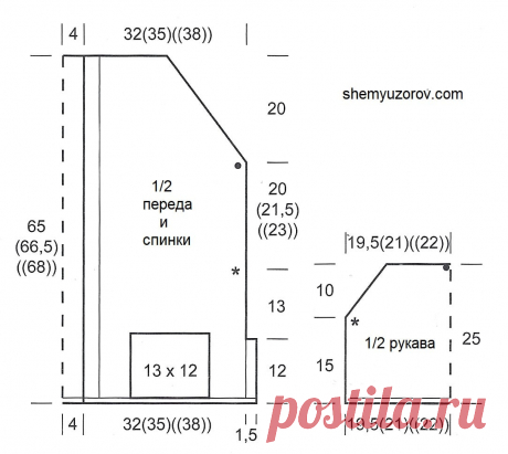 Схемы узоров - Кардиган ажурным узором