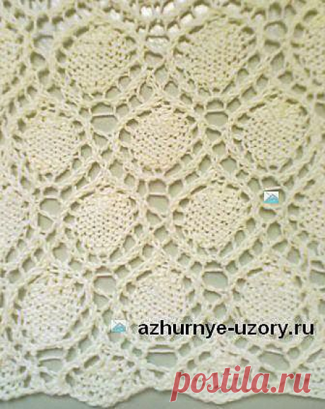 Узор спицами Ажурные кольца для шали | Ажурные Узоры