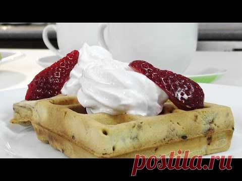 Вафли с шоколадной крошкой - Кулинарные видео рецепты