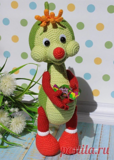 Бесплатная схема вязания Дракончик Сластёна крючком. Автор - Мария Устюшкина