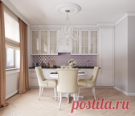 На 35 квадратах разместили кухню с обеденной зоной, гостиную с каминным порталом и двуспальную кровать. Подробности: