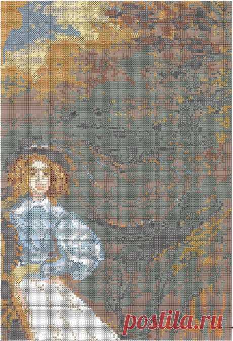 Всадница&quot; К.Брюллов (вышивка крестом).