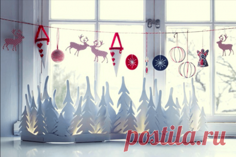 15+ идей, как красиво украсить окна к Новому Году
