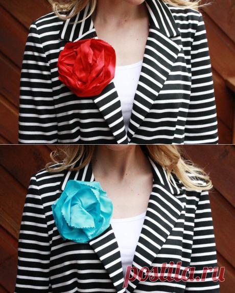 Уют, чистота, комфорт и креатив!: Яркий и стильный летний акцент: текстильный цветок-брошь