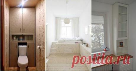 Рациональные идеи, как и где разместить шкафы, когда не хватает места Когда «на счету» каждый сантиметр, нужно как можно тщательнее продумывать месторасположение такой габаритной мебели, как шкаф. Шкаф необязательно должен стоять только в спальне или гостиной. Сегодня небольшие шкафчики можно увидеть даже в ванной и туалете, где они выполняют роль дополнительного небо