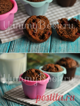 Шоколадные кексы с вишней - пошаговый рецепт с фото