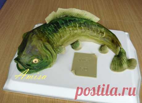 3D торт Рыба из сахарной мастики. 50 идей