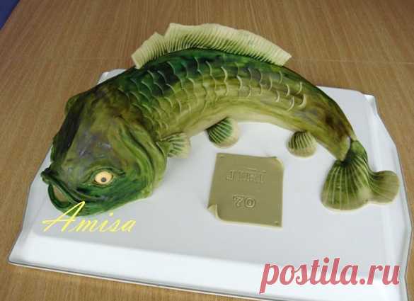 3D торт Рыба из сахарной мастики. 50 идей