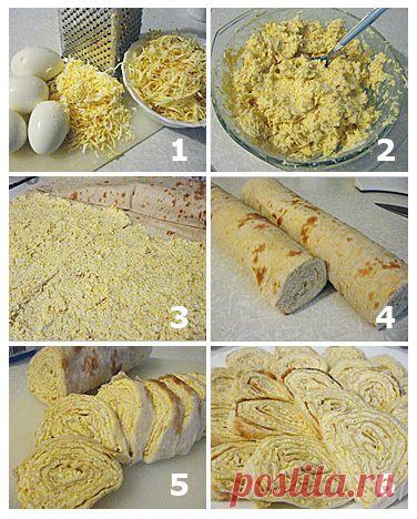 Лаваш с сыром и яйцом | Четыре вкуса