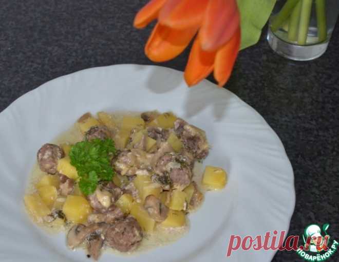 Фрикадельки с картошкой в горшочке – кулинарный рецепт
