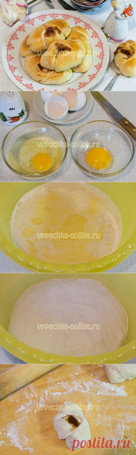 ✔️Булочки с джемом из дрожжевого теста в духовке – рецепт с фото пошагово