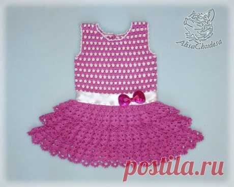 Сарафан &quot;Minnie Mouse&quot; крючком.