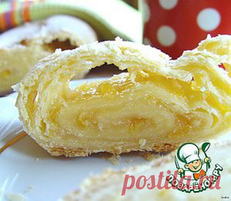 Постный лимонный рулет из рубленого теста - кулинарный рецепт