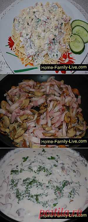 Кулинарные рецепты Спагетти под грибным соусом &raquo; Кулинарные рецепты