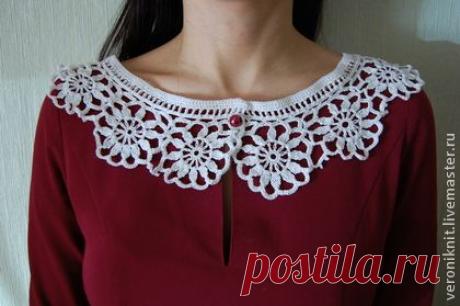 Воротничок и манжеты - белый,цветочный,воротничок,воротничок съемный,воротничок ажурный