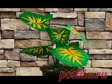 DIY Keladi Hias dari PLASTIK KRESEK| How to make decorative taro from a plastic bag