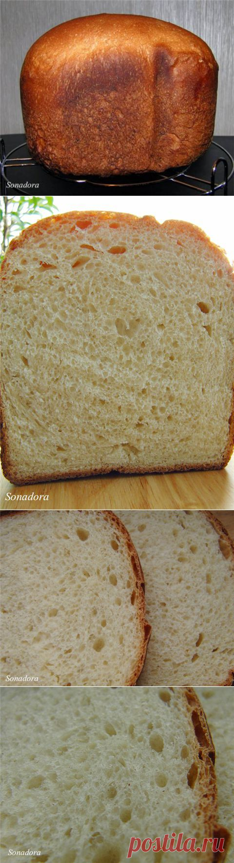Хлеб пшеничный с творогом и мёдом (хлебопечка).