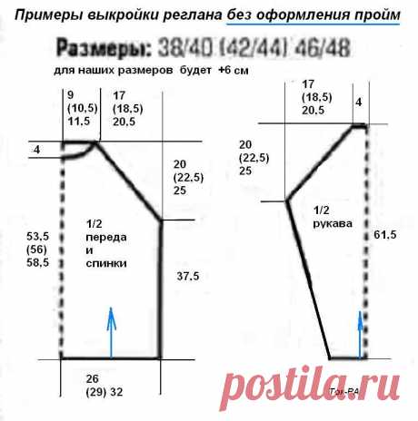 свитер реглан спицами снизу выкройка - Поиск в Google