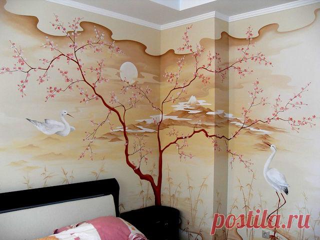 Художественная роспись стен - своими руками,фото, описание Художественная роспись стен является настоящим искусством, которое способно украсить любой интерьер. Главным для вас является правильный подбор рисунка.