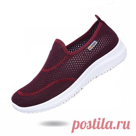 Women Mesh Pattern Lazy Slip On Lightweight Casual Shoes - US$22.99