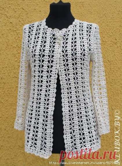 Жакет в стиле Шанель, связанный крючком