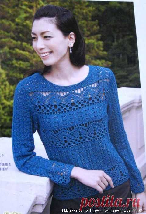 Красивая комбинация: крючок+спицы.