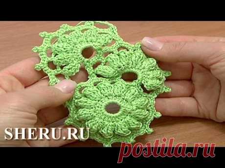 Crochet Round Lace Pattern Урок 2 часть 2 из 2 Кружева ленточные