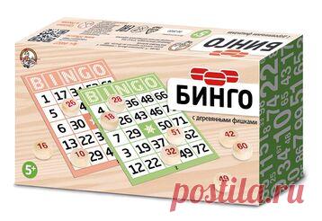 Настольная игра «Бинго» с деревянными фишками 
	
		 Бинго – это популярная в Европе и США игра, похожая по своему принципу на русское лото.
	 
...