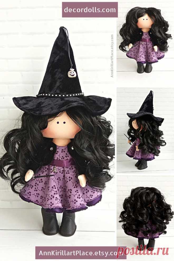 Halloween Art Doll Witch Tilda Doll Interior Decor Doll | Etsy