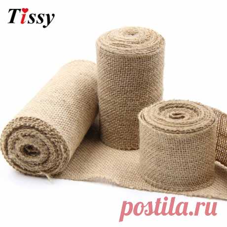 3 м DIY Джут рулонов мешковины Гессе ленте кружева деревенский старинные украшения мешковины Таблица декора дома на день рождения/Свадебная вечеринка украшения купить на AliExpress