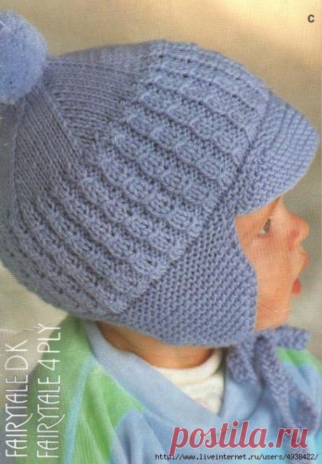 Шапочка с козырьком для мальчика (Вязание спицами) | Журнал Вдохновение Рукодельницы
