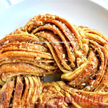 Плетенка с корицей и орехами, пошаговый рецепт с фото