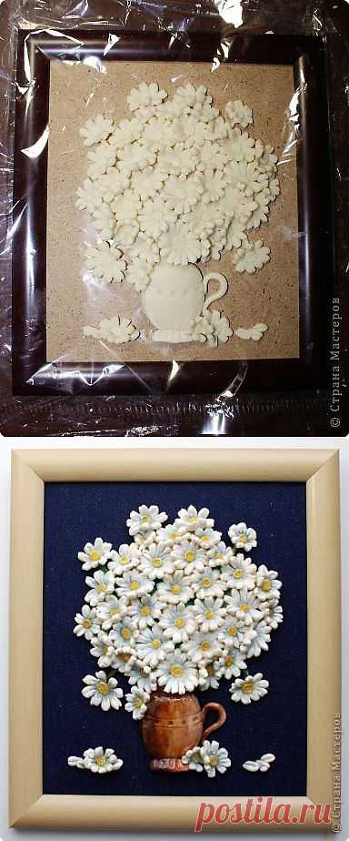 Картина "Ромашки" из соленого теста | Умелые ручки