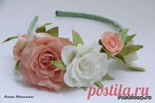 МК Цветочного ободка из Фоамирана / мк ободки своими руками