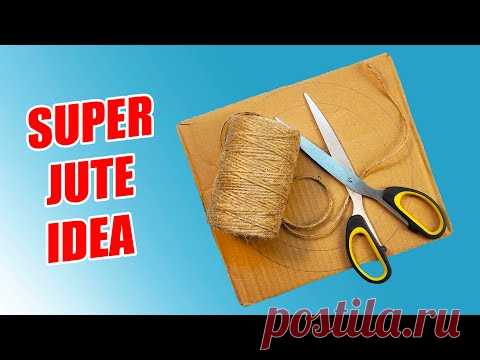 Это удивительная идея из джута и картона! Сделать настенный декор своими руками просто и доступно! 🌺👍
