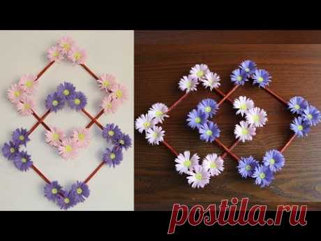 Paper Flower Wall Hanging - DIY Hanging Flower  - Wall Decoration ideas