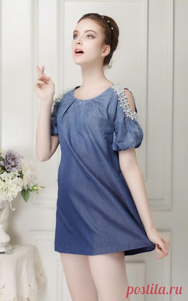 Джинсы женские платья Свободная блузка OffShoulder платье на Uotimedress