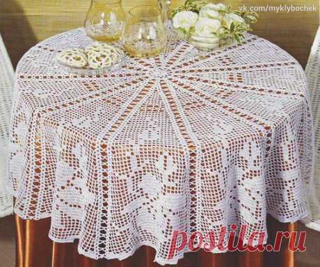 Круглая скатерть с розами крючком
Сохраняйте в свои копилочки нажав "Поделиться" или "Мне нравится"