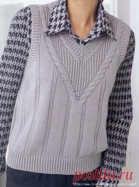 вязание спицами для мужчин жилетки: 22 тыс изображений найдено в Яндекс.Картинках