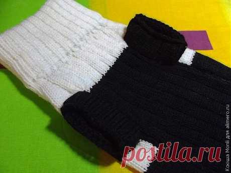 Вяжем жилетку для таксы на однофонтурной вязальной машинке..