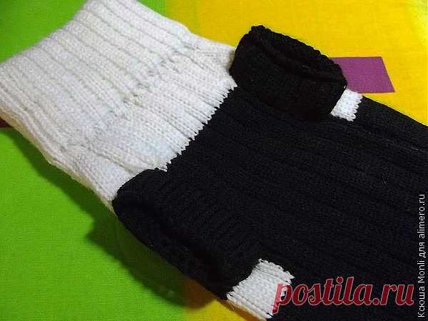 Вяжем жилетку для таксы на однофонтурной вязальной машинке..