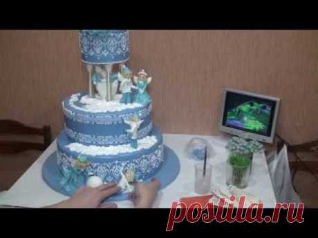 Зимний свадебный торт, part 3(wedding cake) - YouTube