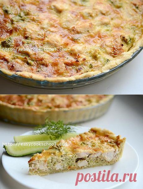 Лоранский пирог с курицей и брокколи | Легкие рецепты