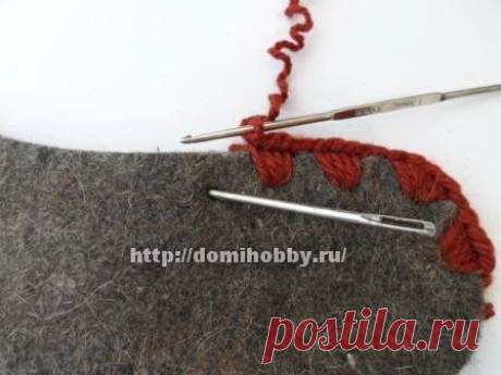 Как связать тапочки на войлочной подошве крючком?