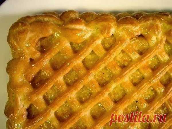 Пирог с курагой открытый