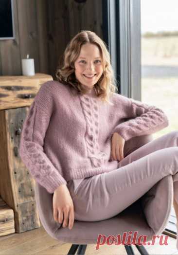 Пуловер с ажурными полосами из кашемира